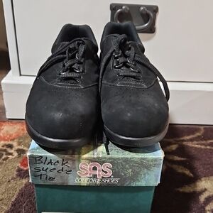 SAS Women's Black Lace-Up Oxfords